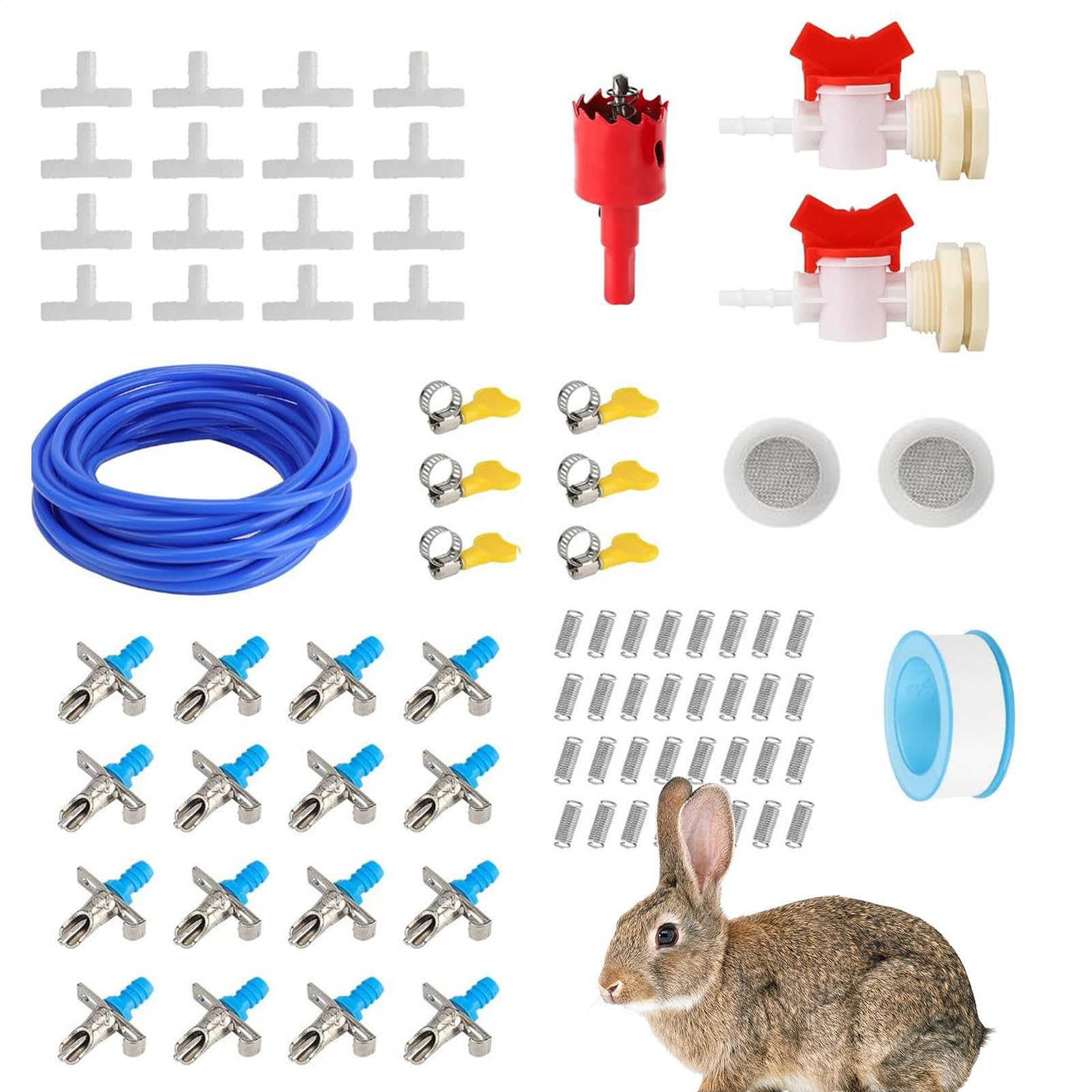 Pezón de riego de conejo automático, kit de bebida para hámster con manguera