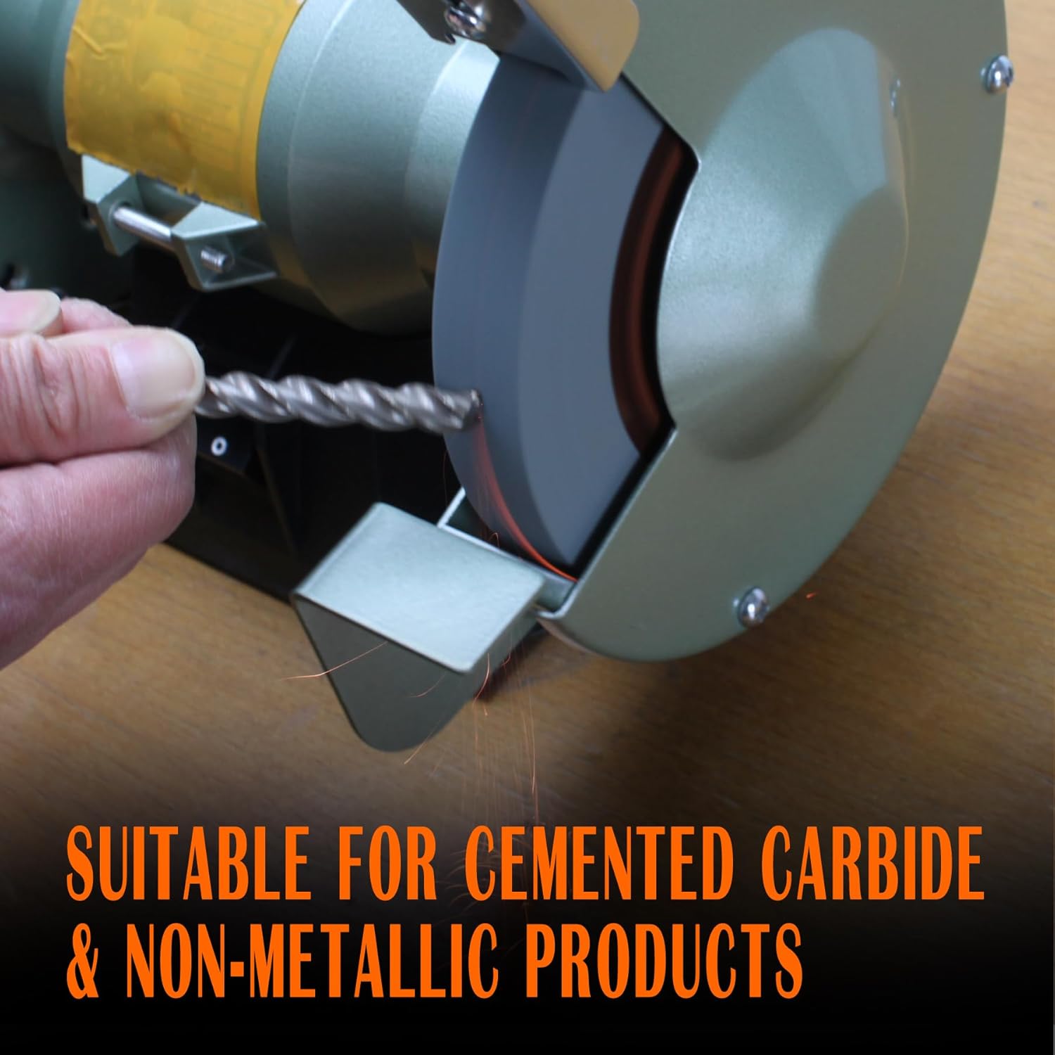 Bench Green Silicon Carbide Grinding Wheel 8 inch and Handheld Diamond Dressing Tool. for Grinding Carbide Tools. DressingCeramic Wheels