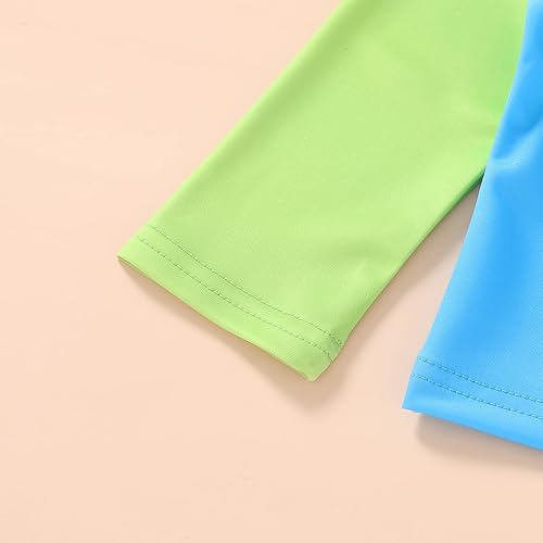 Miniatura 5 de Happy Town Trajes de baño para niños pequeños, conjuntos de camiseta de natación de manga larga, trajes de baño, trajes de baño de verano