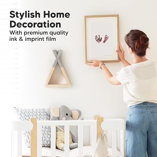 Miniatura 6 de Kit de 4 huellas y manos sin tinta, almohadilla de tinta para manos y huellas del bebé, kit de impresión de huellas de perro, kit de impresión de