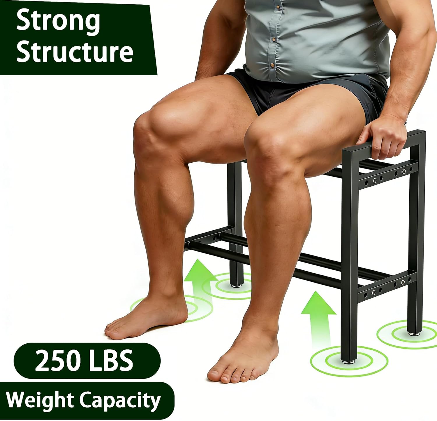 Dumbbell Storage Rack, Weight Rack for Dumbbells, 2 Tier Adjustable Kettlebell Rack Shelf Weight holder for Home Gym Heavy-Duty Space-Saving (Rack Only)