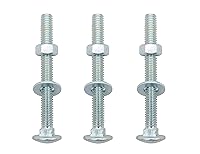 Vista 8 de LBY Kit surtido de 15 tornillos de carro, tornillos de cabeza redonda de 1/4-20 x 1 pulgada (con tuercas hexagonales y arandelas planas), acero al