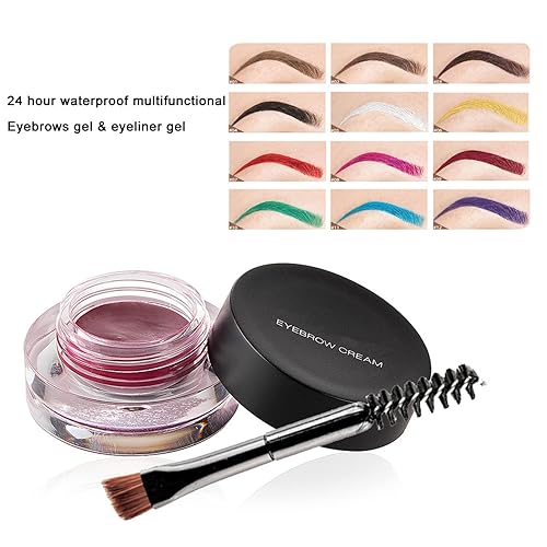 Miniatura 5 de Crema de cejas de 12 colores, gel de pomada de cejas suave de larga duración, impermeable, delineador de ojos, maquillaje para cejas cosméticos con