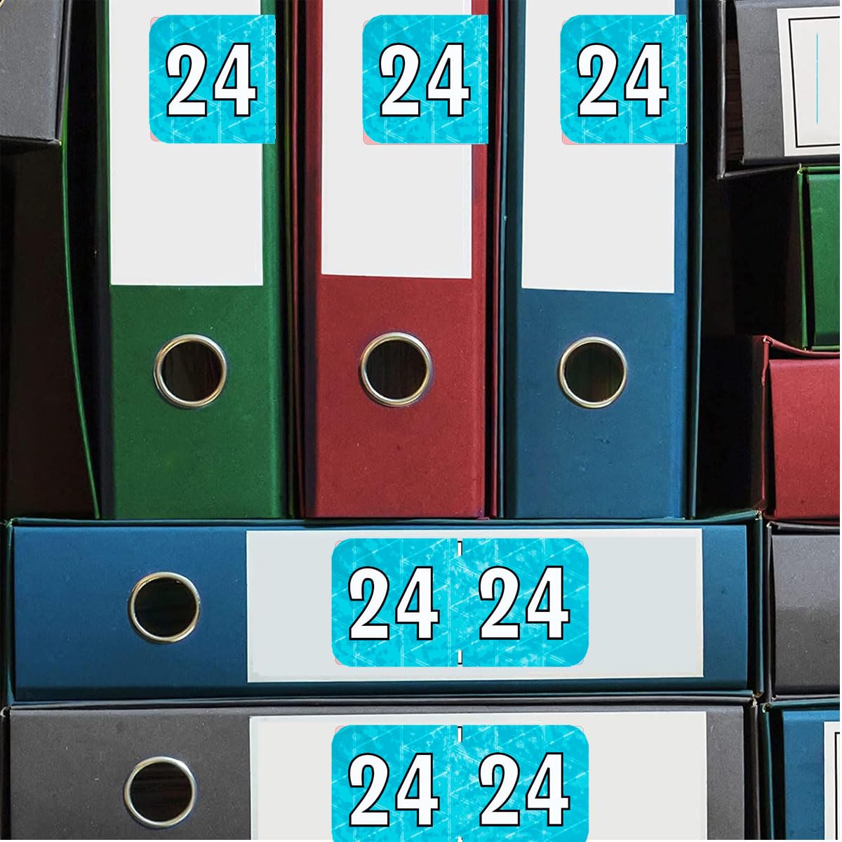 File Folder Labels 500pcs 2024 - Color Coded 3/4x1-1/2 Inch Year Stickers
