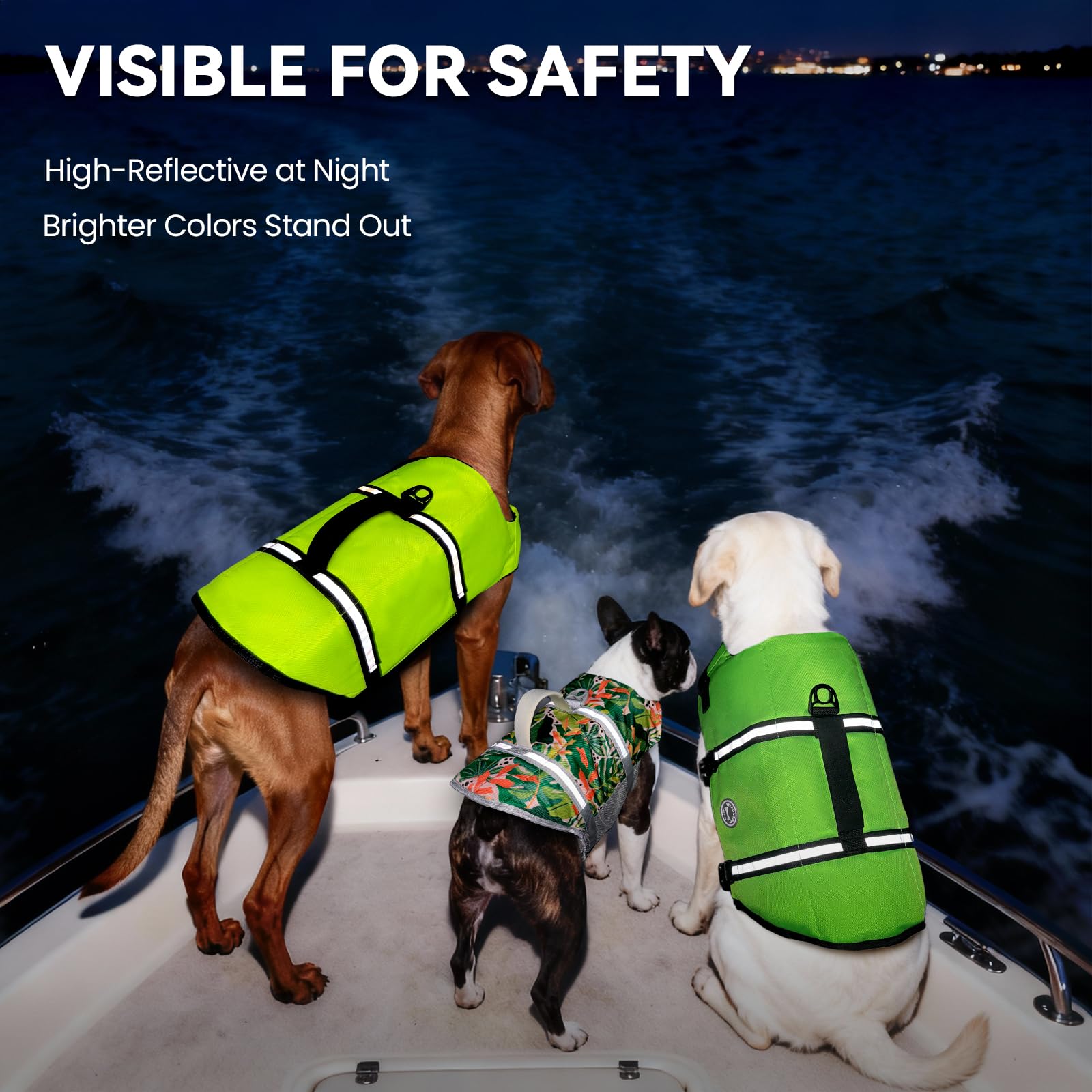 VIVAGLORY Rip Stop Dog Life Jacket, Buoyancy Aid with Handle, Buoyancy for Doggy, Dog Life Jacket for Swimming & Boating, XXS, Bright Orange — view 11