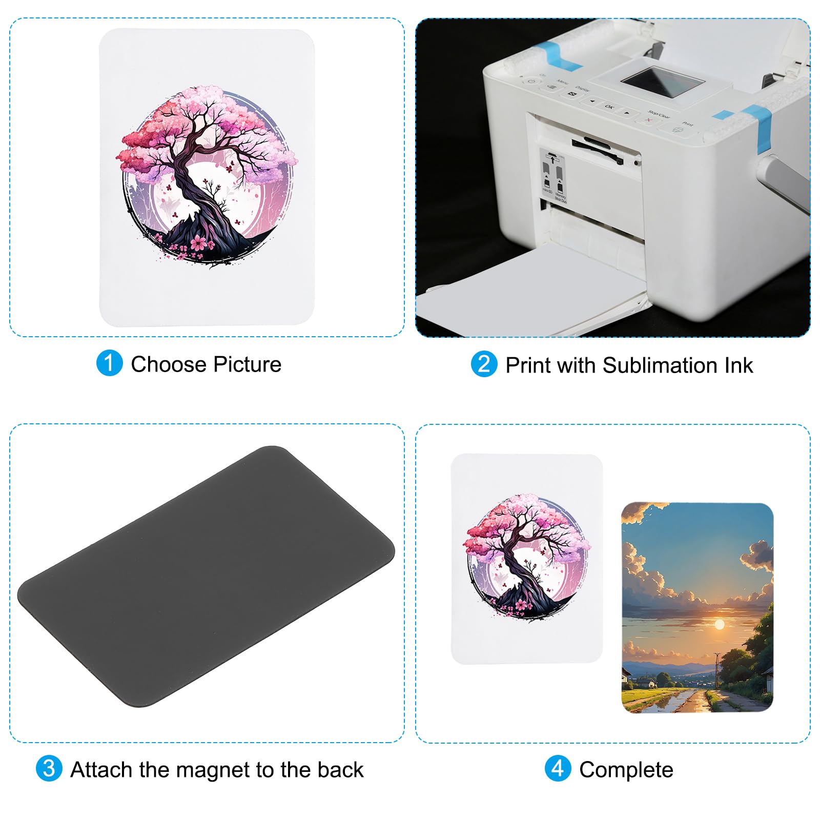 PATIKIL 3.7x2.2 in Sublimation Magnet Blanks, 30pcs Sublimation Blanks Products Personalized Refrigerator Magnets for Kitchen Fridge Home Decor, Rectangle - Image 4