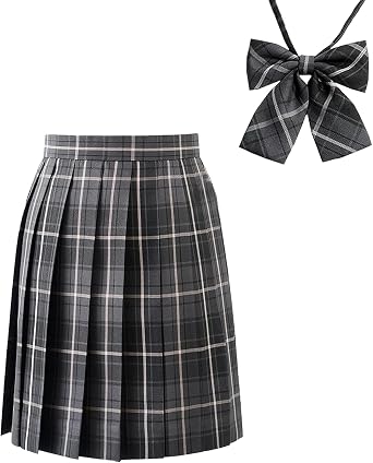 WindTour JK Skirt, Pleated Uniform Skirt, High School Girls, JK Uniform, Ribbon Included, Mini, Cute, Sailor, School, Cosplay