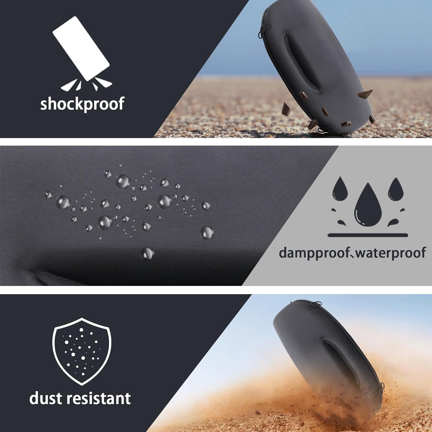 co2CREA Hard Travel case Replacement for JBL Boombox 2 Boombox 3 Waterproof Portable Bluetooth Speaker (All Black Case for Boombox 2 Speaker) - Image 7