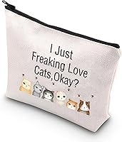 Vista 1 de BDPWSS Bolsas de maquillaje para amantes de los gatos, regalo para mamá, bolsa de viaje Crazy Cat Lady Bolsa de viaje para dueño de gatos, regalo