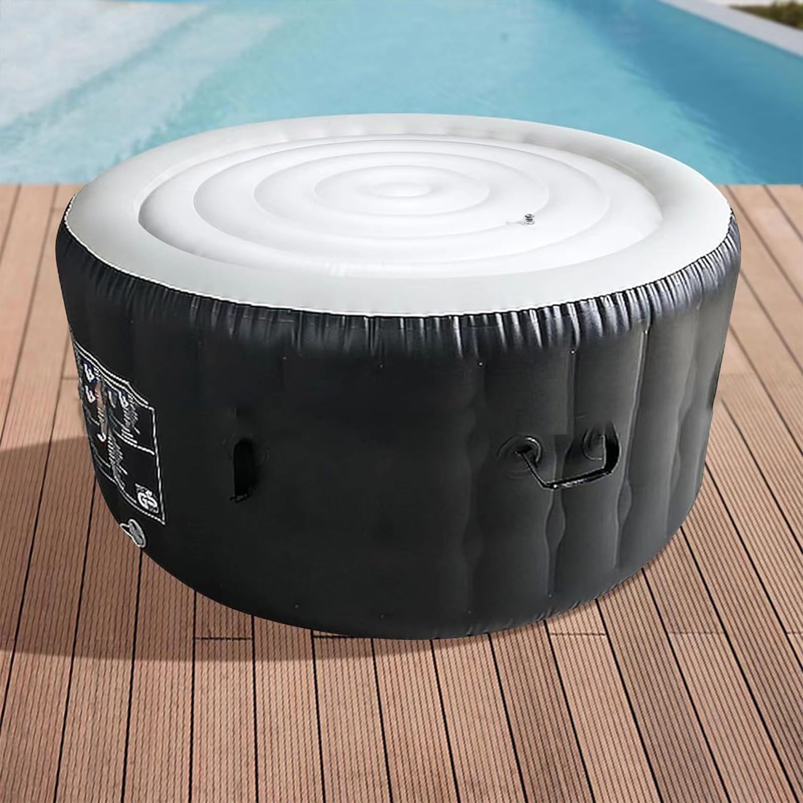 CHENZILIN Inflatable Hot Bathtub Guard 4.7ft/5.4ft Diameter Round Shape Rainproof Insulated Lid for Energy Saving Protections
