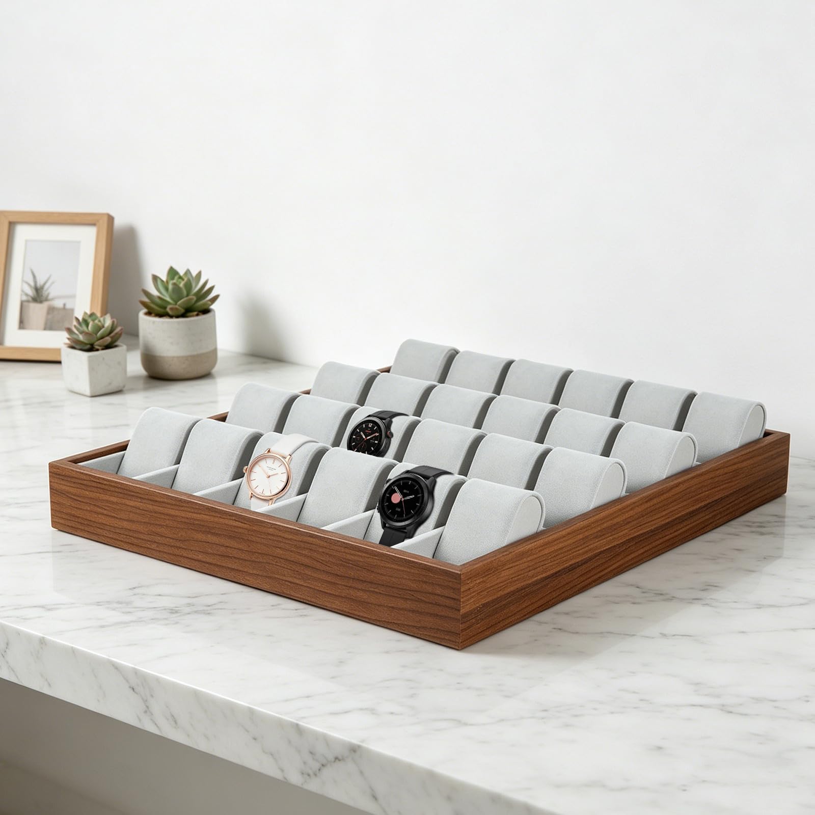 Vitrina de Relojes de Madera 24 Ranuras, Caja de Almacenamiento 1 Pieza | Caja Guardar Relojes, Caja de Almacenamiento de Relojes, Caja para Guardar Relojes, Organizador para Relojes
