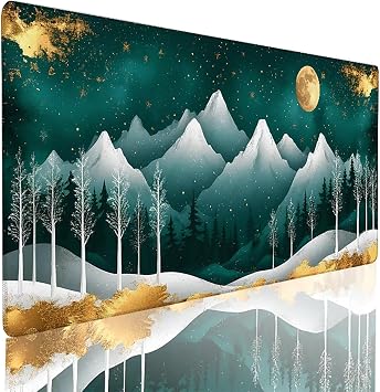Mountain Mouse Mat Green Gaming Mouse Pad XXL 900x300x3mm, Extend Waterproof Mousepad Improved Precision and Speed, Desk Mat Non-Slip Rubber Base for Office Gamer Home of-K