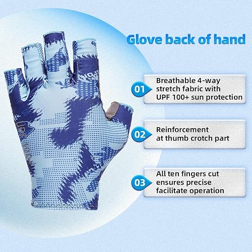 Miniatura 9 de Seibertron S.P.S.G-2 UPF100+ Guante de pesca para adultos y jóvenes con protección solar y UV