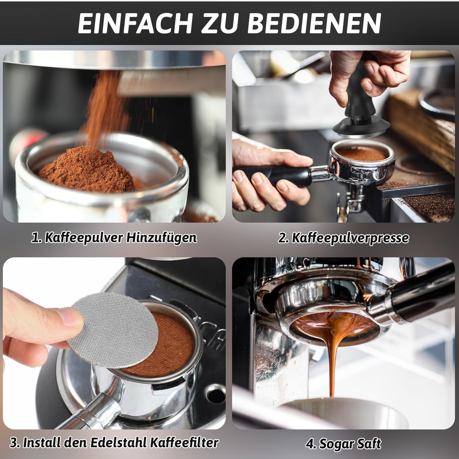 Shutex Tamper caffè con Puck Screen 51mm, Espresso Tamper, 304 Acciaio Inox Base Filettata Coffee Press, incl Tamper Mat, Regolatore di Pressione, Tamper 51mm, per Caffè e Amanti del Caffè