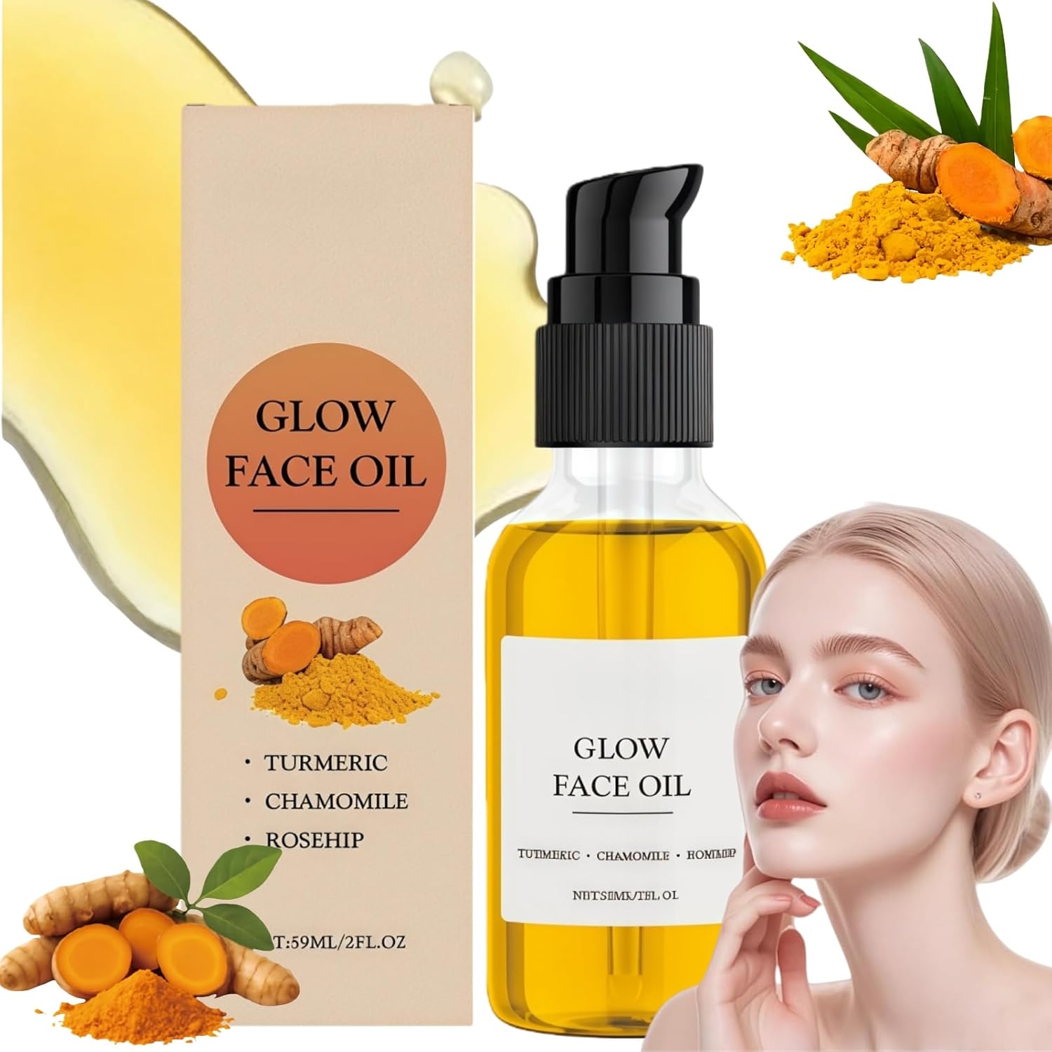 Nourishing Turmeric Face Serum for Women, Anti Wrinkle Face Cream & Hydrating Ser/um, Whitening Facial Moisturiser, Anti-Aging Skincare Ser/um for All Skin Types, Hydrating Turmeric Essential Oil