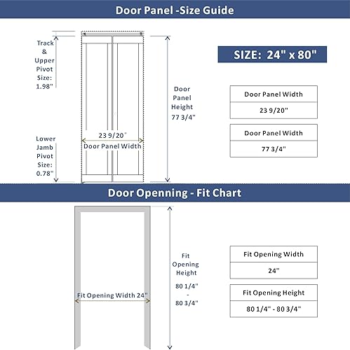 Miniatura 2 de BARNER HOME Puerta de armario, puertas plegables Full Lite con panel de vidrio estriado, fácil montaje, puertas plegables con kits de herrajes para