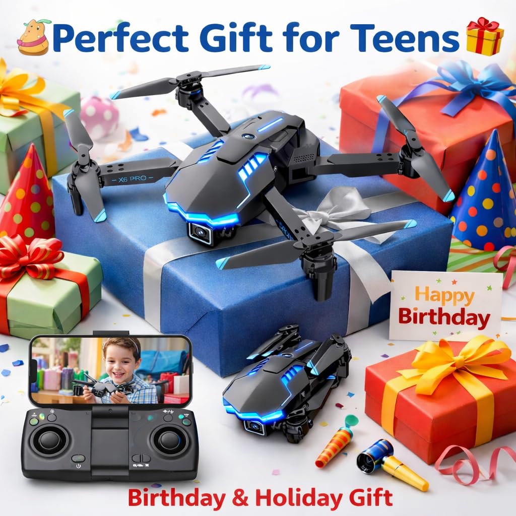 Drones con Camara 1080P Dron para Niños con Motor Brushless Drone FPV con 30min de Vuelo/Altitud Retención RC Quadcopter para Principiantes, Juguetes Regalo para Niños, Menos de 249g (White)