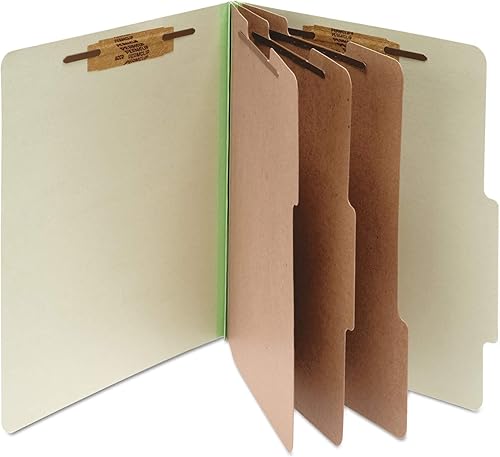 ACCO - Carpeta de clasificación de cartón prensado de 25 puntos, carta, 8 secciones, verde hoja, 10caja, se vende como 1 caja, seccionada para una