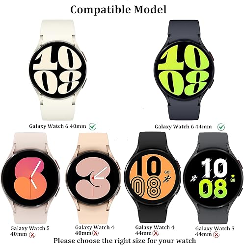 Miniatura 7 de Paquete de 6+6 para Samsung Galaxy Watch 6 Classic - Funda protectora de pantalla de 1.772 pulgadas, vidrio templado antivaho y cubierta protectora