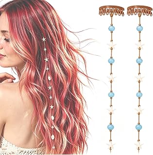 Beachy Mermaid Hair Accent, Starfish & Bead Details for Women (2pcs) | Hidden Comb-Clip Design, Quick Styling, Lightweight and Comfortable to Wear, Suitable for the Pool and Beach Daily Commuting