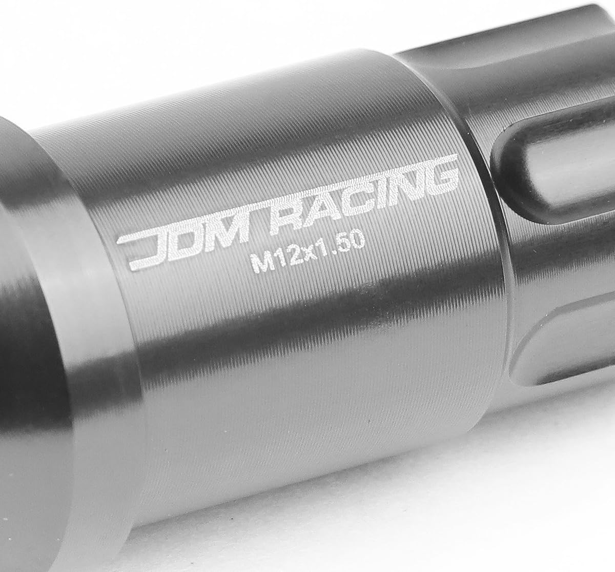 DNA MOTORING LN-ZTL-9024-15-GM Gun Metal Open End Style M12 x 1.5 Wheel Lug Nuts w/Lock Key, 25mm OD/ 50mm Height, 20 Pack