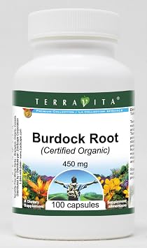 Burdock Root Certified Organic - 450 mg 100 Capsules, ZIN 517584