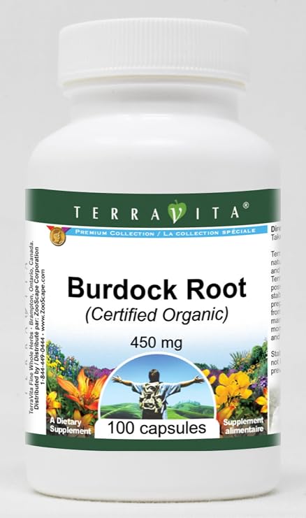 Burdock Root (Certified Organic) - 450 mg (100 Capsules, ZIN: 517584)