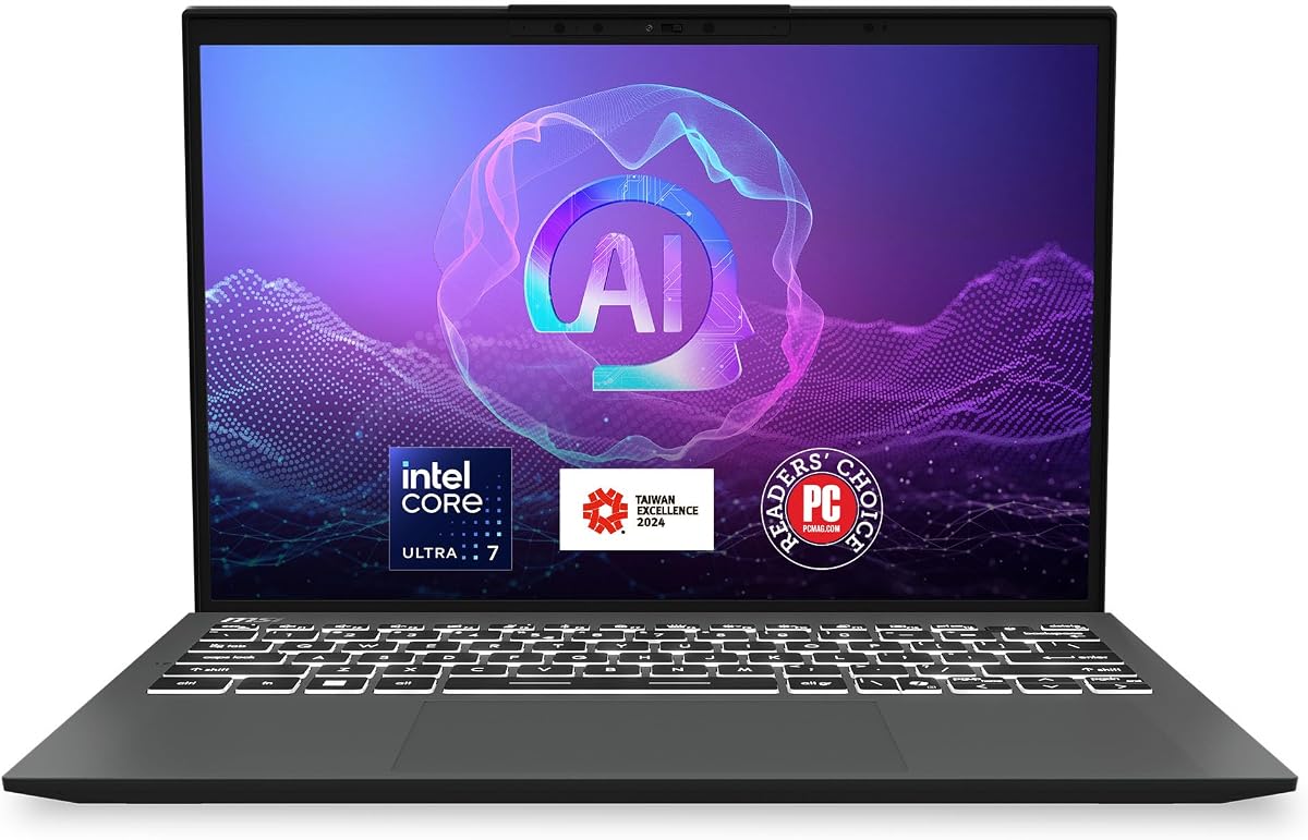 MSI Prestige 13 AI+ Evo (2024) 13.3" 2.8K OLED Business Laptop: Intel Core Ultra 7-258V, Arc Graphics, 32GB LPDDR5x, 2TB NVMe SSD, Thunderbolt 4, WiFi 7, Win 11 Home: Stellar Gray A2VMG-019US