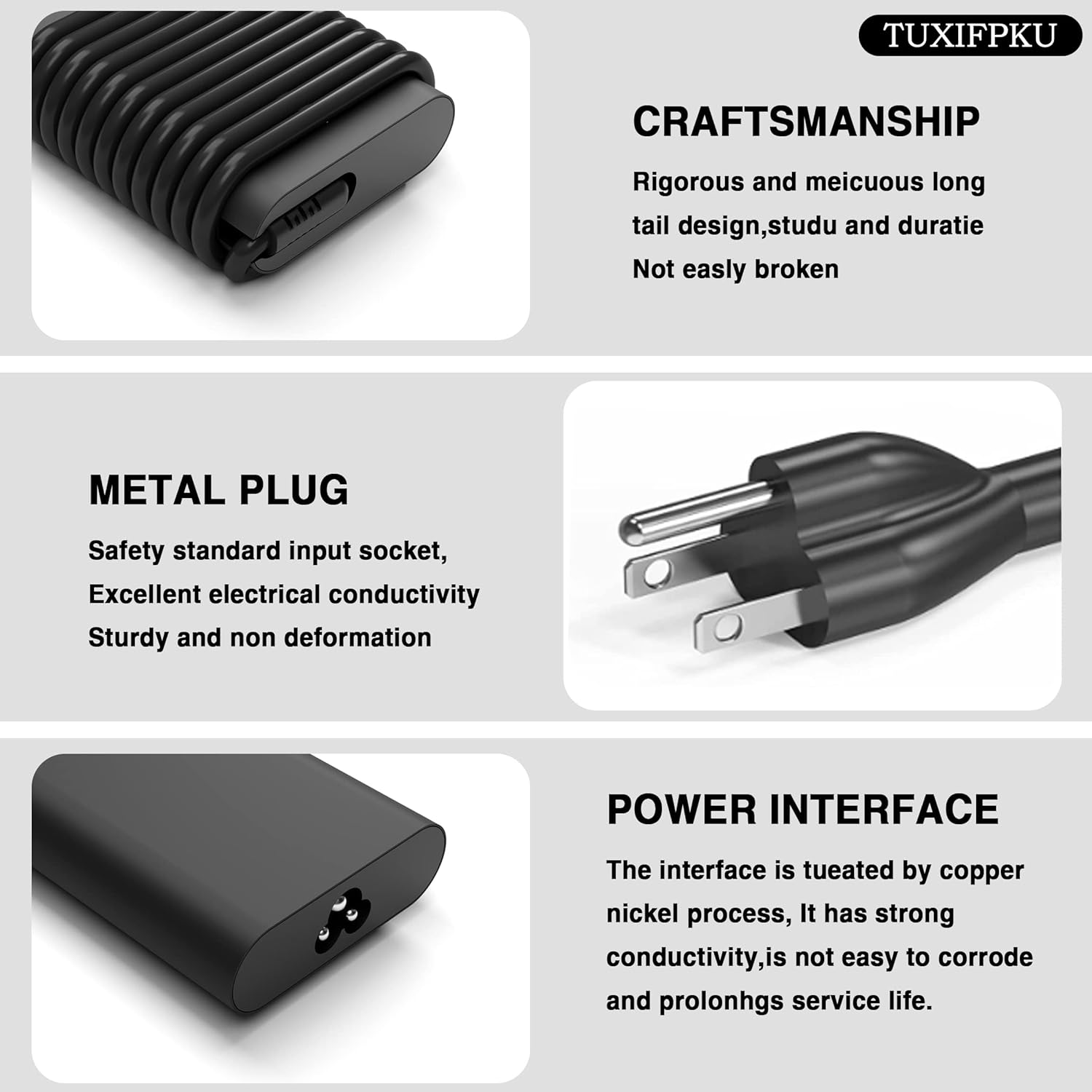 65W USB C Laptop Charger Compatible with Dell Latitude 5420 5520 5530 5550 5540 5430 5450 5440 7420 2-in-1 7430 7440 Inspiron 14 2-in-1 Chromebook 3100 XPS 13 60W Type C Power Cord image 4 of 7 B0CW9MV61H