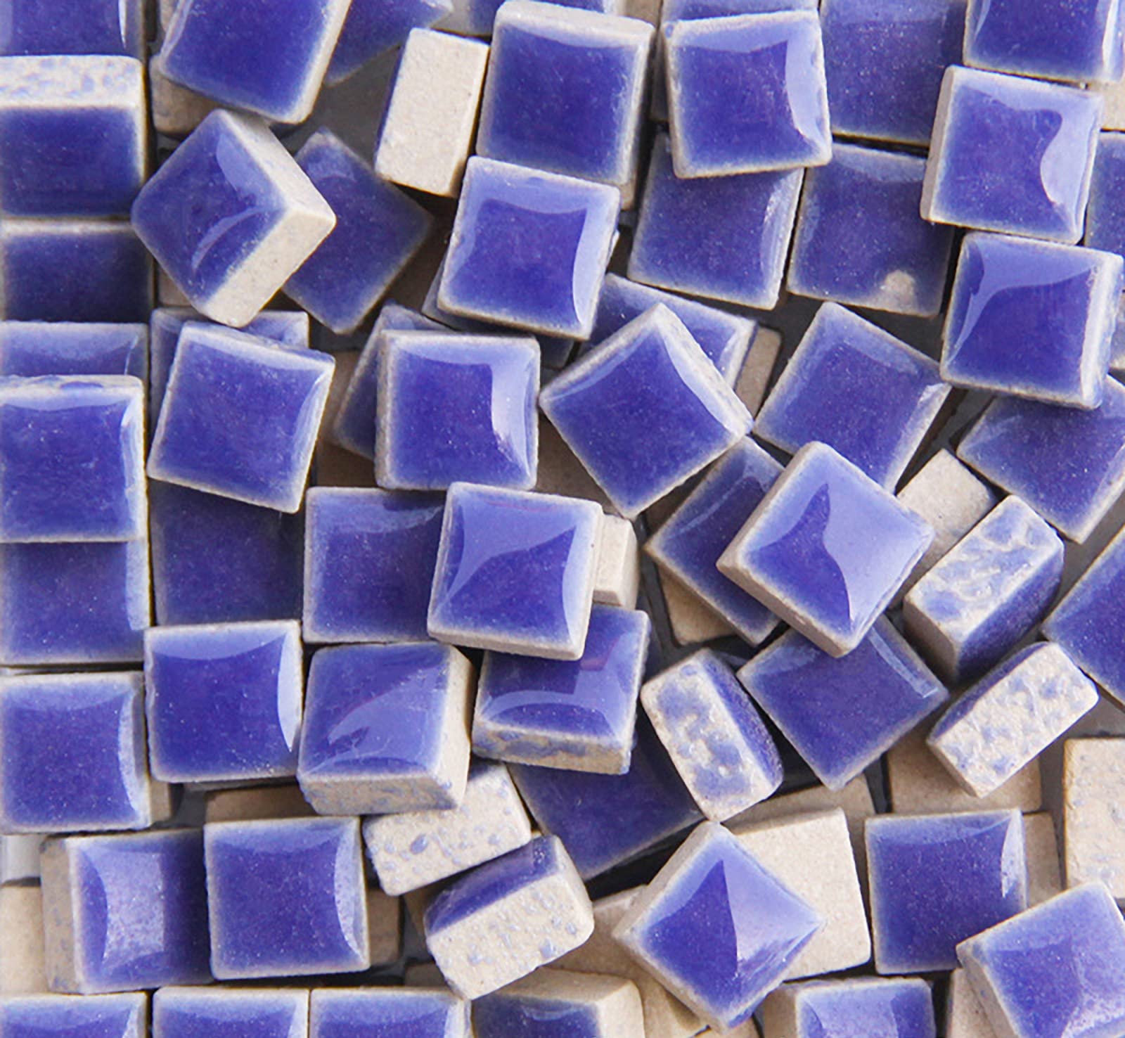 Pinuo&Ke Royal Blue 200 Pieces / 200 G Square Shapes 1X1 Cm Square Ceramic Mosaic Mosaic Tiles For Crafts, Colorful Stained Glass Pieces For Mosaic Projects