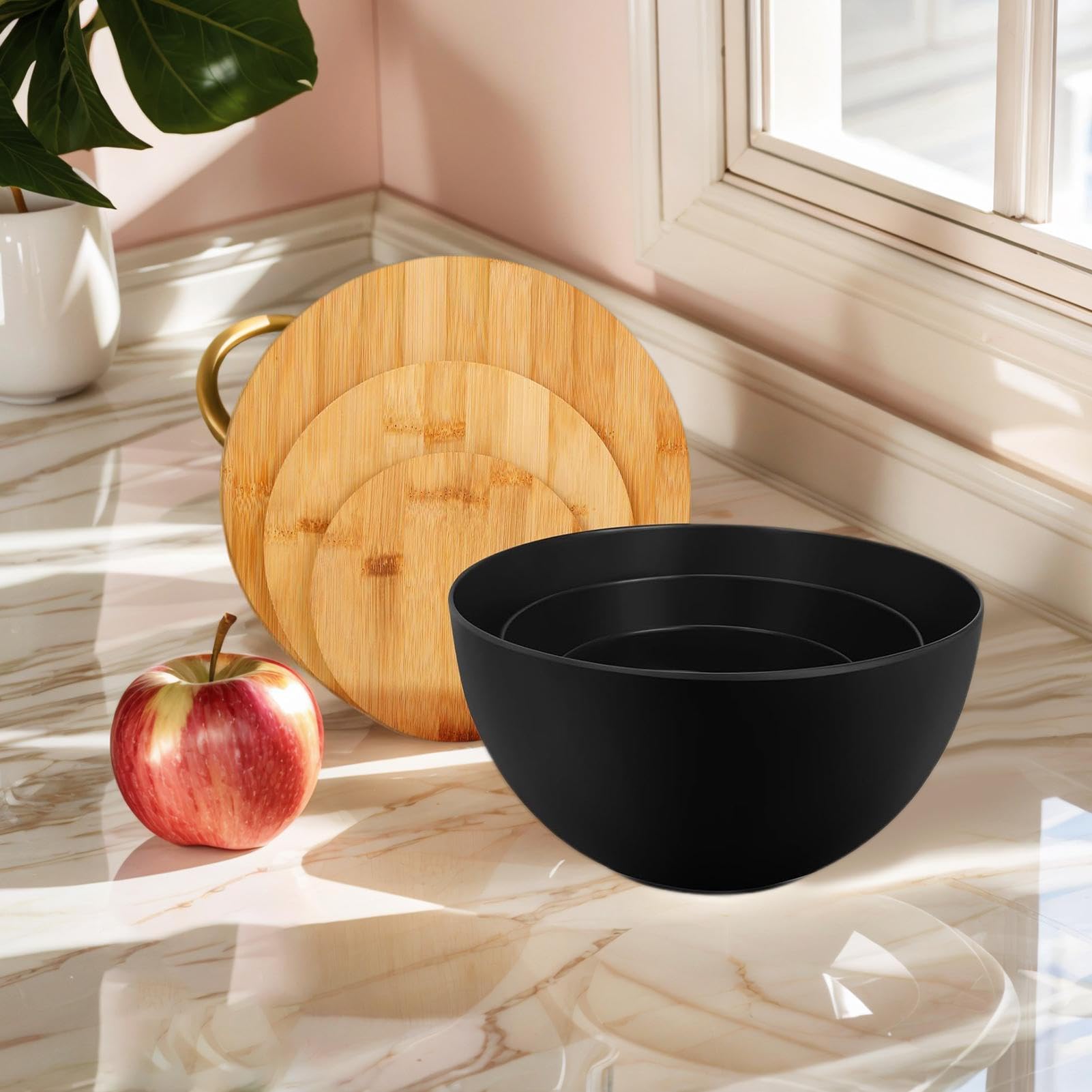 Ciotole per con Coperchio Contenitori Per Conservazione E Servizio | Contenitori per Insalata Impilabili Per Cucina Preparazione Servizio Insalata Patatine Pane Zuppa Verdure Frutta Con