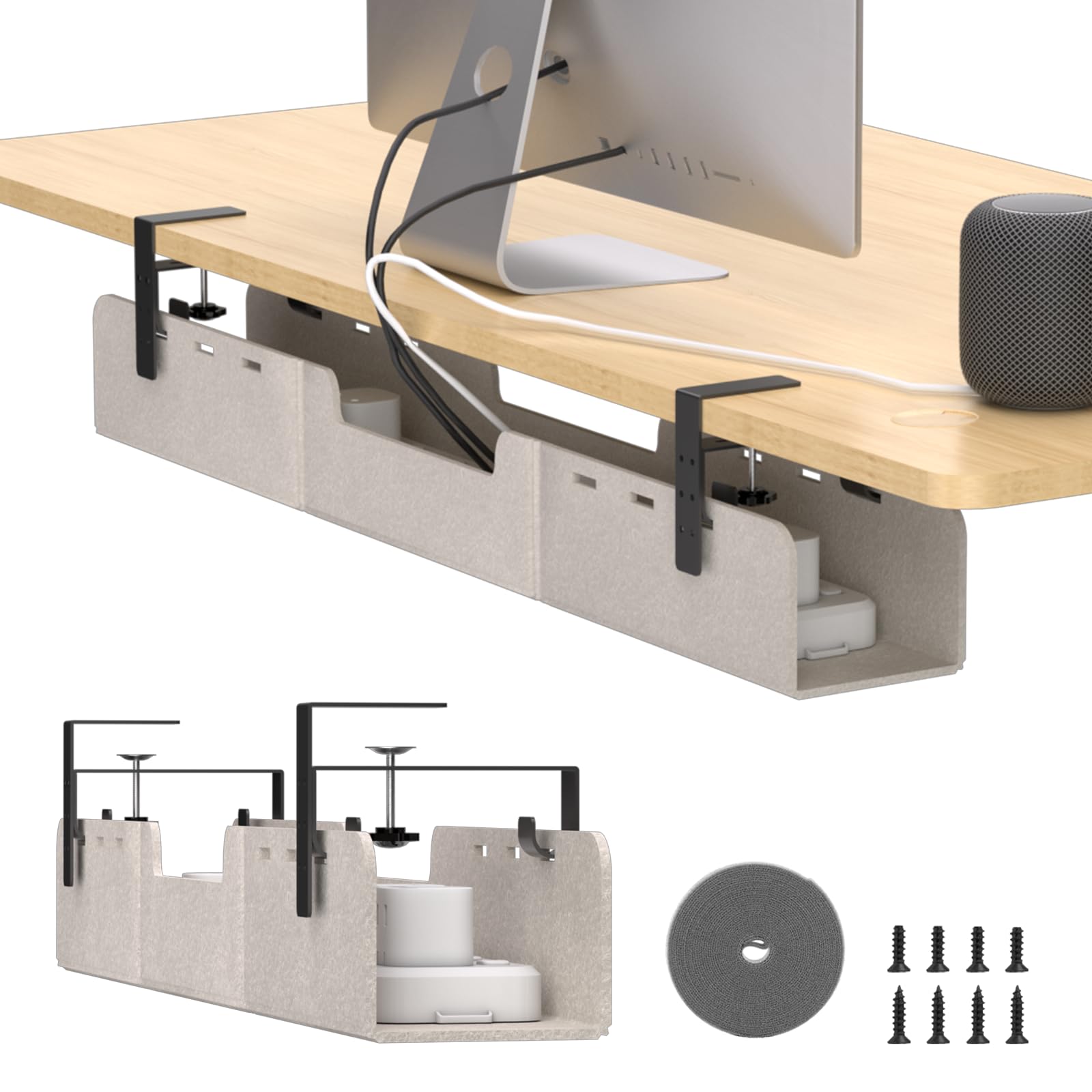 Kabelkanal Schreibtisch,Kabel-Management-Tablett für den Schreibtisch, 80 cm, Kabelmanagement Schreibtisch,Kabeltrayfür Büro und Zuhause