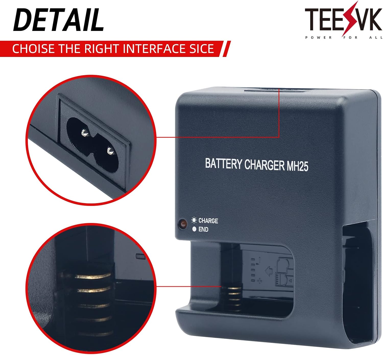 MH-25A Battery Charger for Nikon EN-EL15 EN-EL15a EN-EL15b(c) Batteries Compatible with Nikon D500 D600 D610 D750 D780 D800 D810 D850 D7000 Coolpix Z5 ZR Z6 Z7 Digital SLR Cameras Power