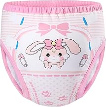 LittleForBig Soft Cotton Underwear Comfortable Washable Reusable Training Trousers for Adults - Baby Usagi Pink S