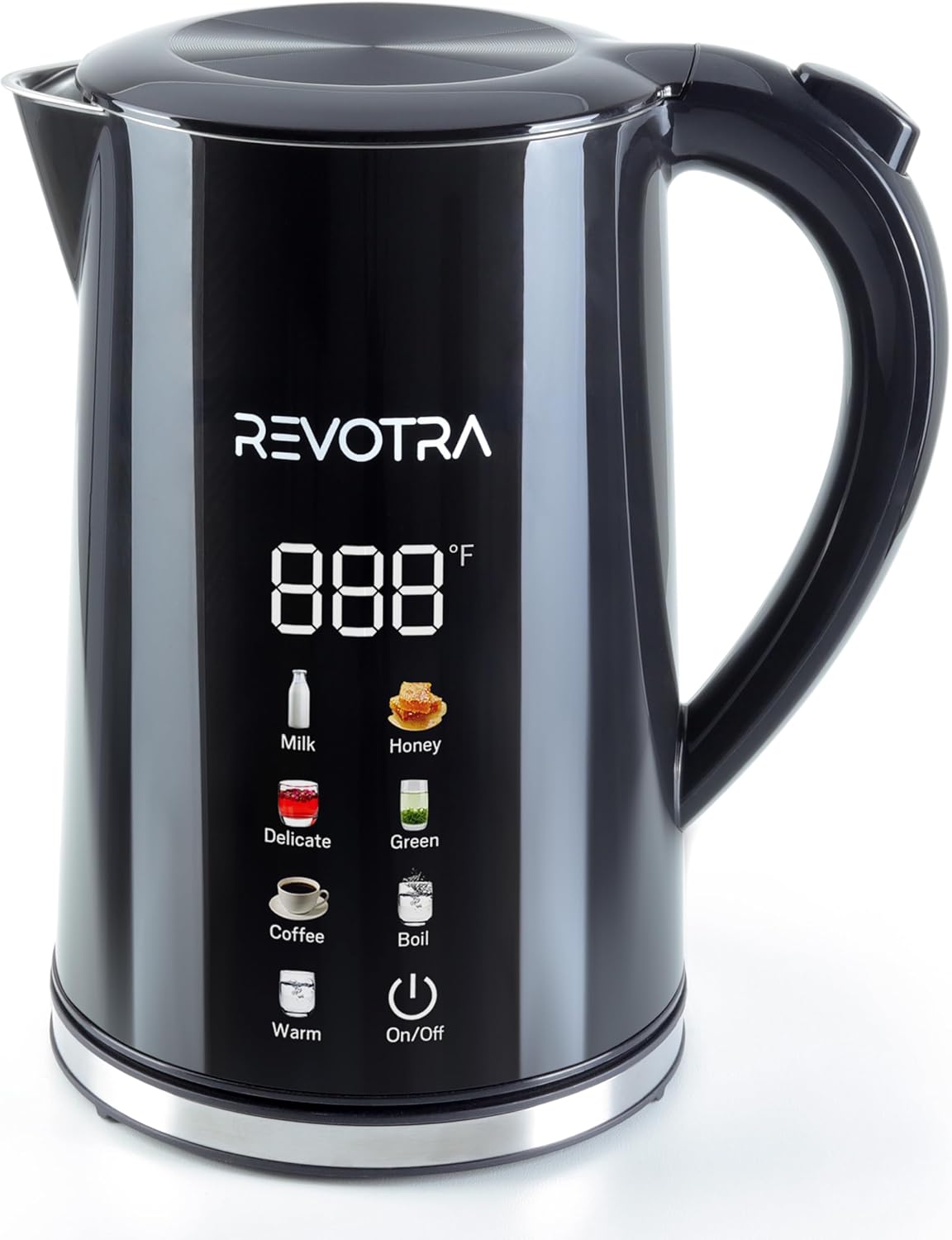 1.7L Electric Kettle, Stainless Steel Interior, 1500 Watt, Fast Boiling Water Boiler, LED Display, Temperature Control, Keep Warm, Auto Shut-Off, Boil-Dry Protection, Double Wall