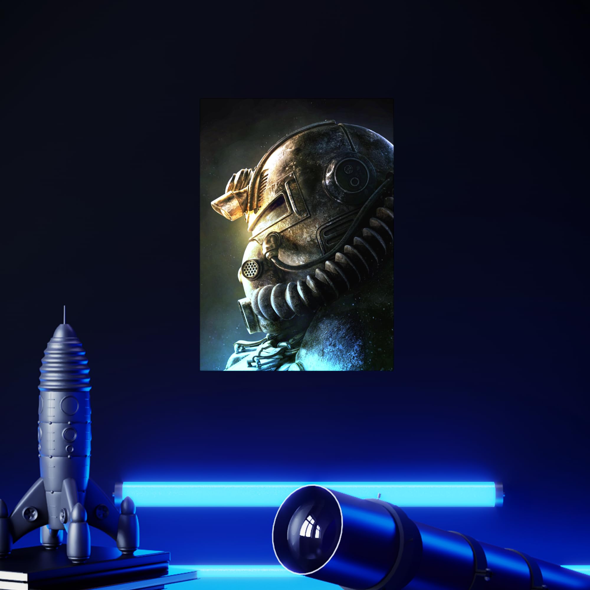 Displate - Poster In Metallo - Montato a Magnete - Fallout - T51 Helmet