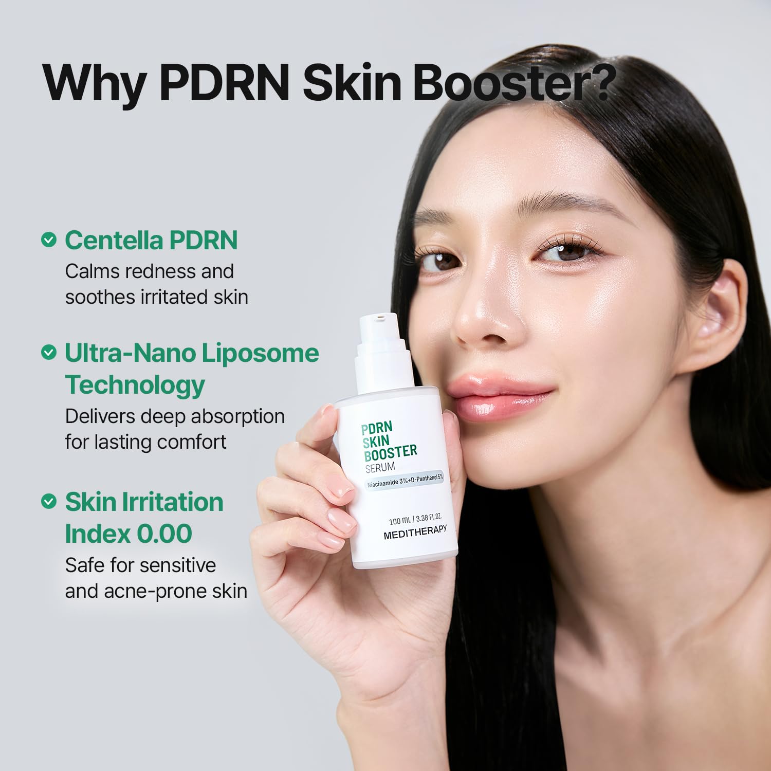 Meditherapy PDRN Skin Booster Serum – Centella PDRN & D-Panthenol for Redness Relief and Rejuvenation, Gentle Cica Facial Serum for Sensitive Care, Korean Skin Care, 100 ml (3.38 fl.oz) - Image 4