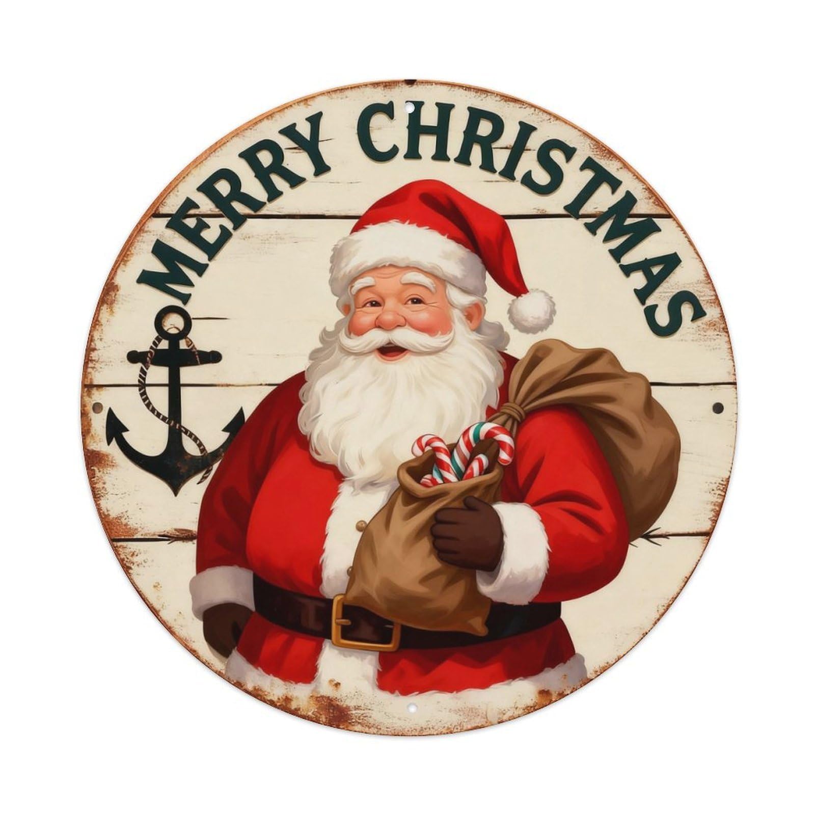 Christmas Santa Sign Metal Tin Sign Plaque