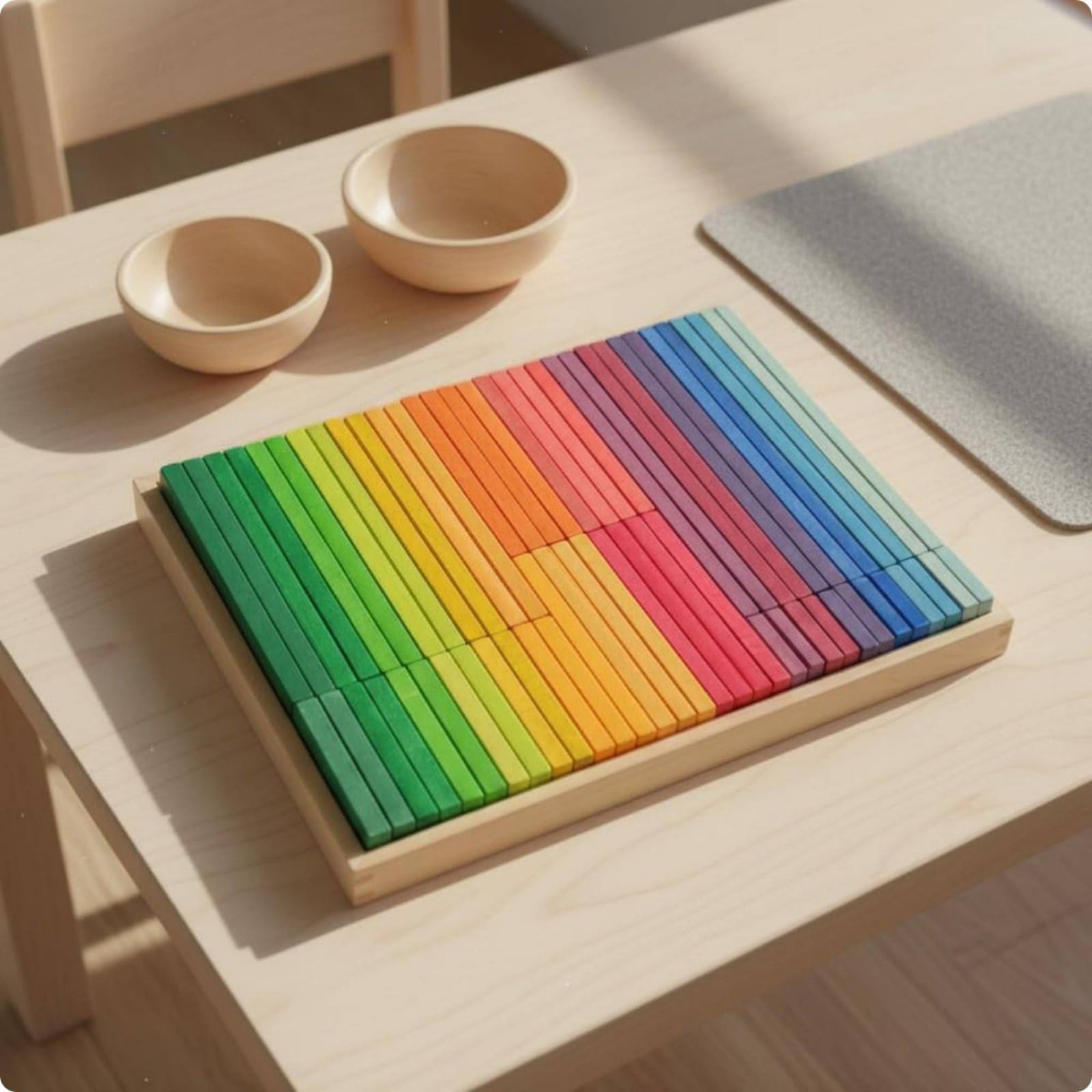 Arco Componibile Blocchi Arcobaleno Pista di Costruzione in Legno Gioco Educativo per Scuola Asilo