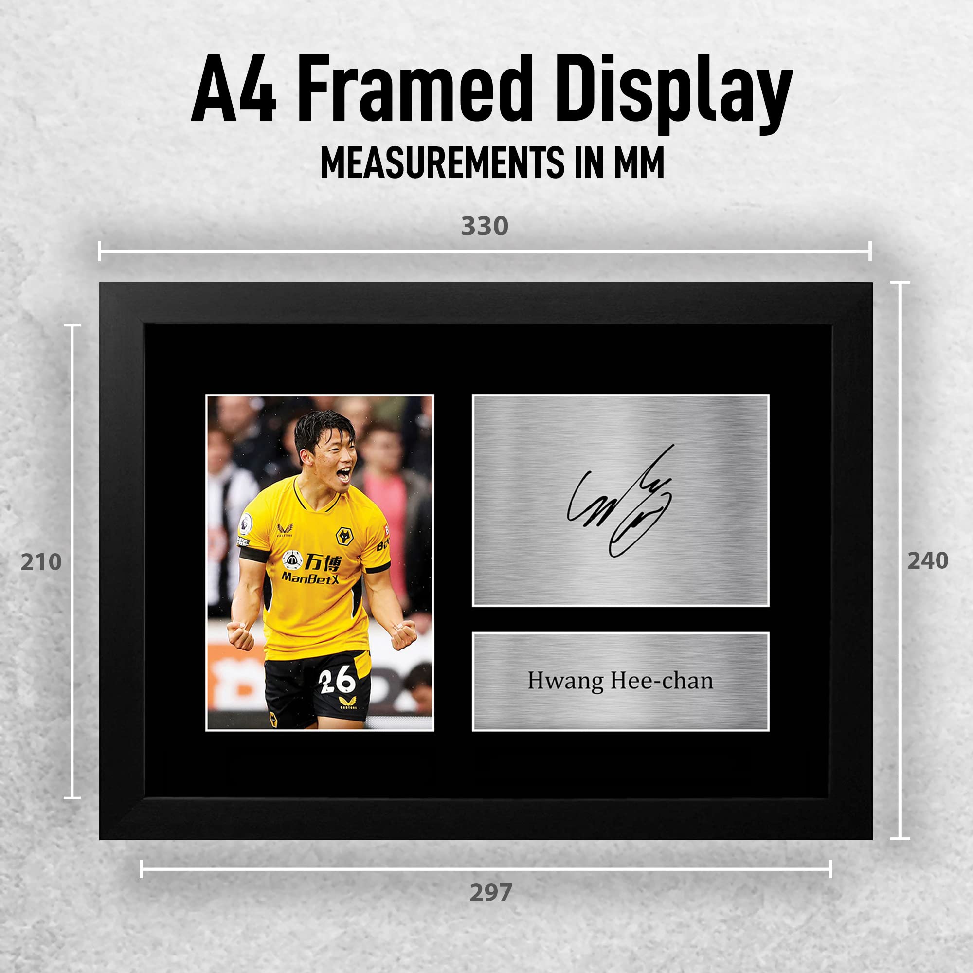 HWC Trading FR A4 Hwang Hee-chan Wolves Gifts Printed Signed Autograph Picture for Football Fans and Supporters - A4 Framed - Image 2