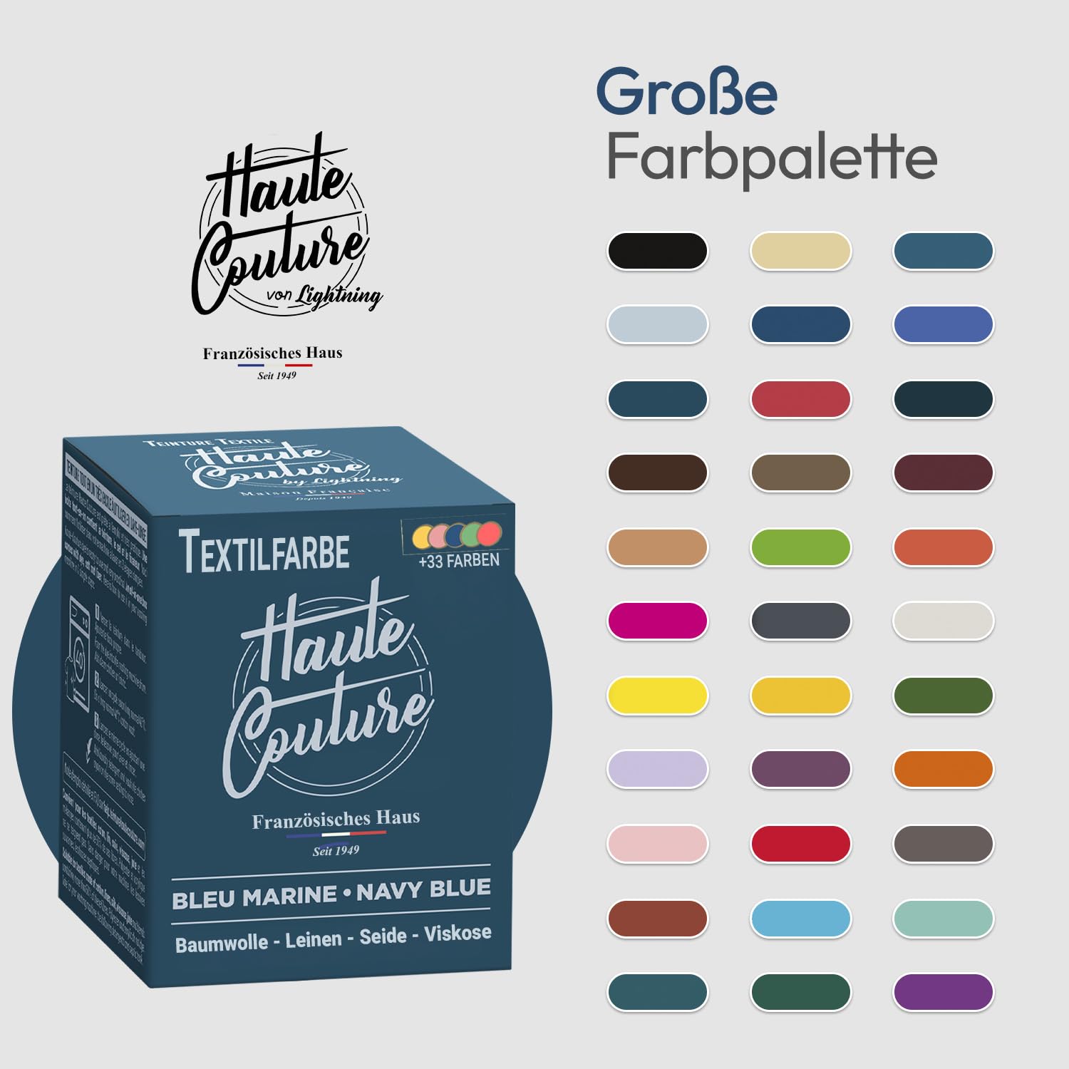 Haute Couture - Textilfarbe All-in-One - MarineBlau - 3x350g