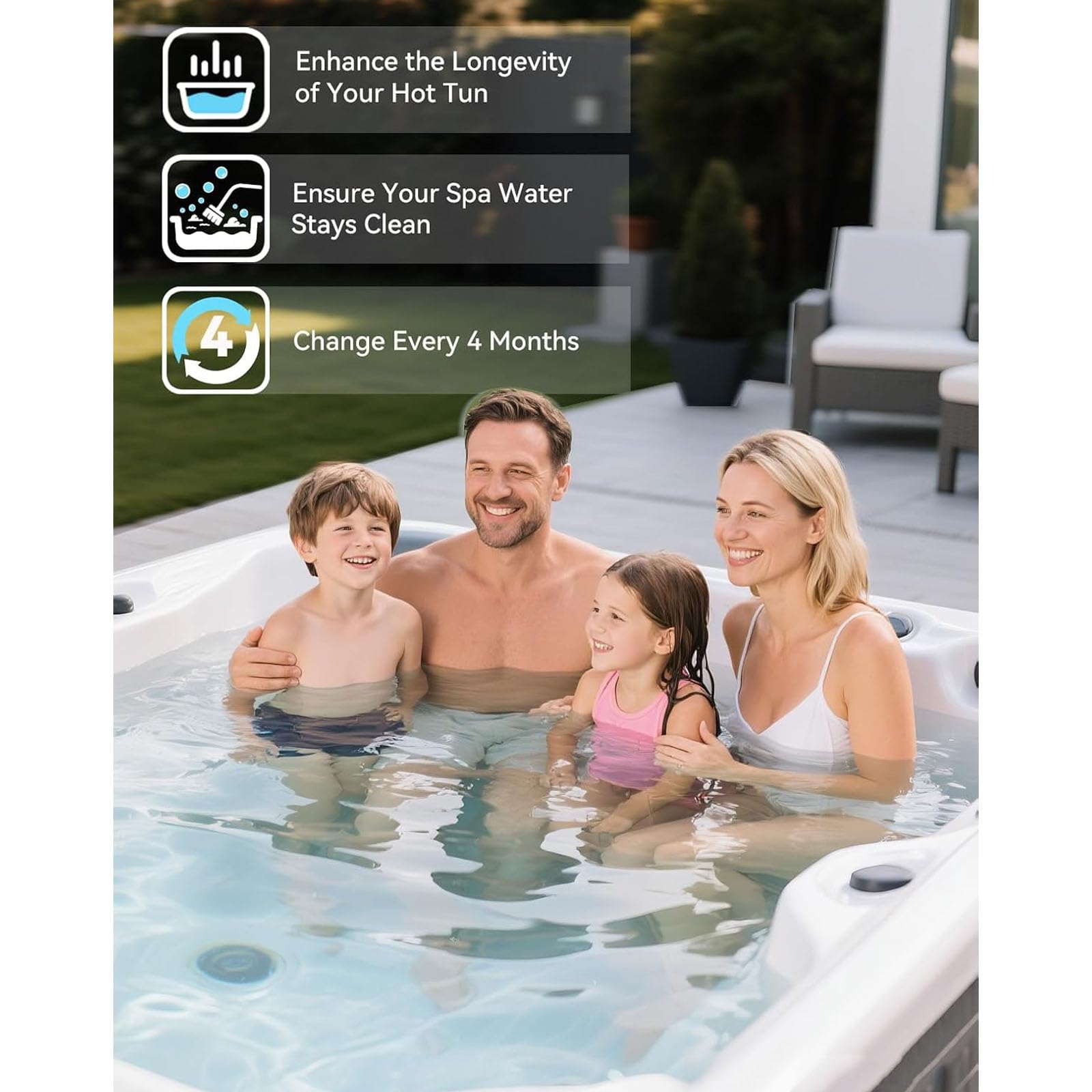 Reemplazo de Cartucho de Sistema de Sal de Aguas Termales para spas, Cartuchos de Sal de Repuesto para spas de Aguas Termales, fácil instalación, para jacuzzis y Sistemas de Agua Dulce 2PCS