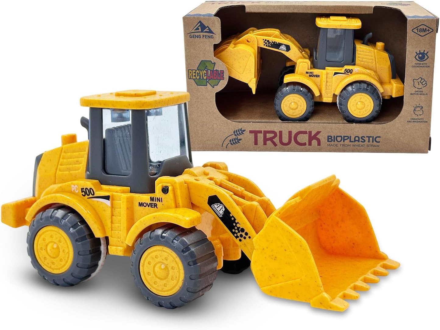 Aigitoy Construction Toys for Toddlers 1-3 Years Old, Sand Toys, Mini Bulldozer Truck, BPA Free Phthalates Free, Recycled Material, Indoor & Outdoor Play, Birthday Xmas Gifts for Boys Girls