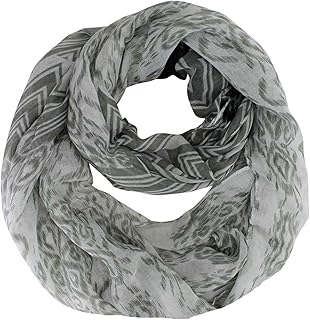 Gray Ikat Chevron Spring Infinity Scarf