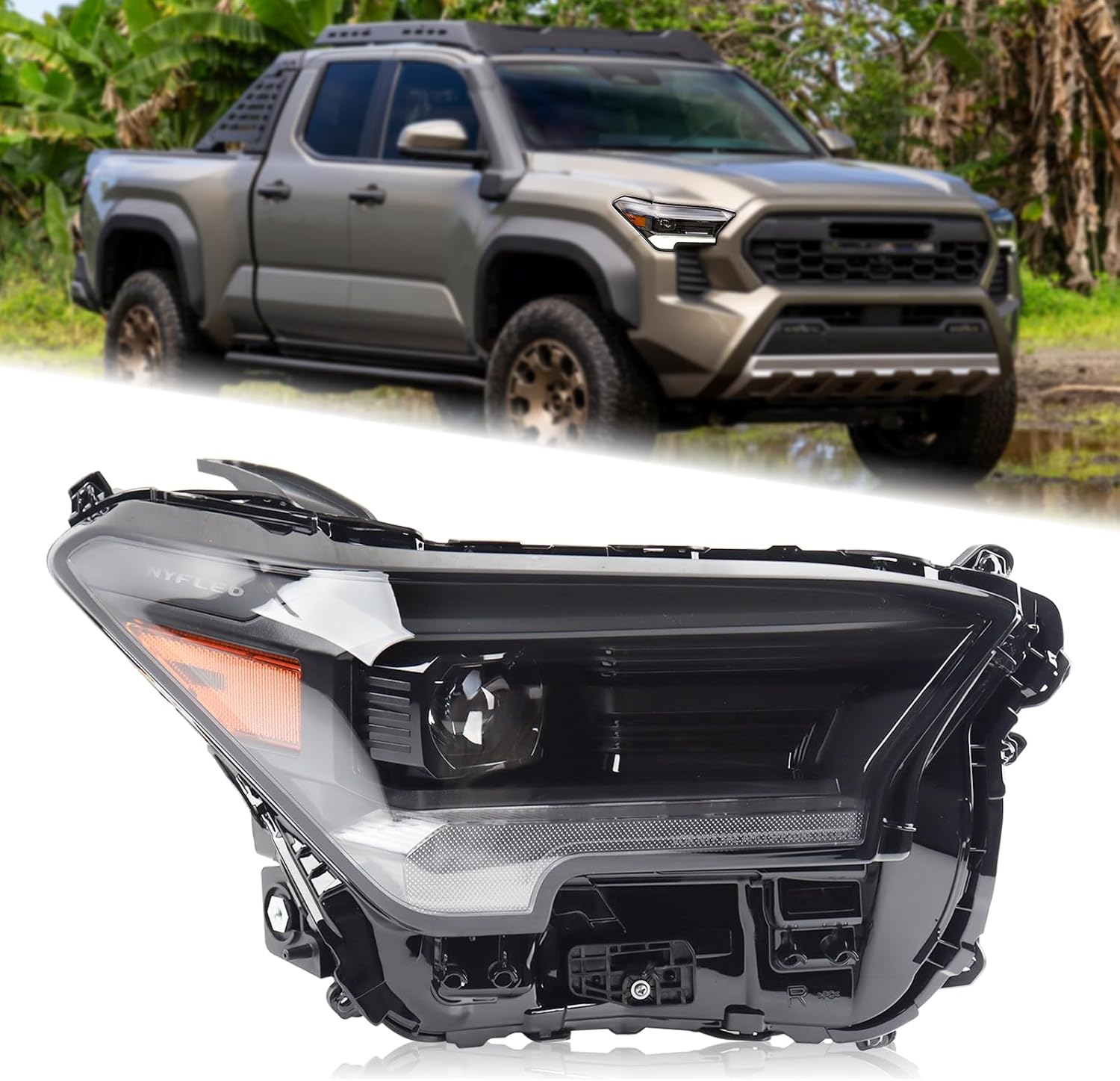 Duolctarms W/DRL Full LED Headlight Headlamp Assembly Compatible for 2024-2025 Toyota Tacoma Limited/Trailhunter/TRD Pro Right Passenger Side 81110-AK020