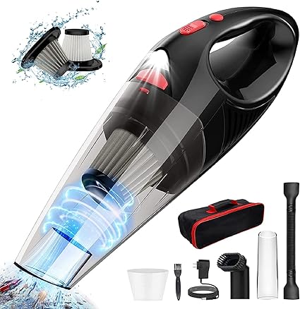 Amazon Wopulite ハンディクリーナー コードレスハンディ掃除機 1w 7000paパワフル吸引力 車用掃除機 宅内用 小型車両対応 25分間連続稼働 超軽量 多機能 食べこぼしペットの毛や猫砂の掃除に便利 Led照明 Hepaフィルター付き コンパクト 操作しやすい お 掃除ラクラク