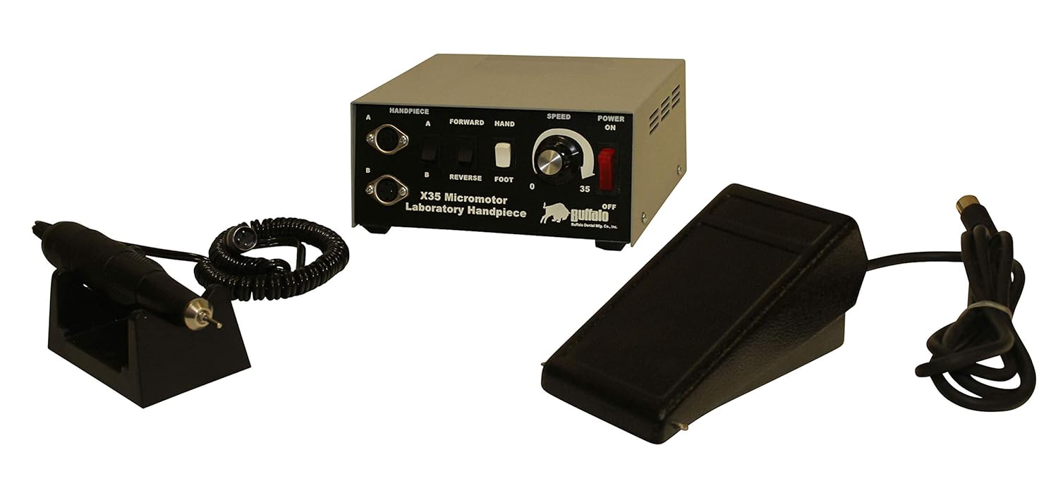 Buffalo Dental 38000 X35 Premium Electric Lab Handpiece System, Console + Black HP