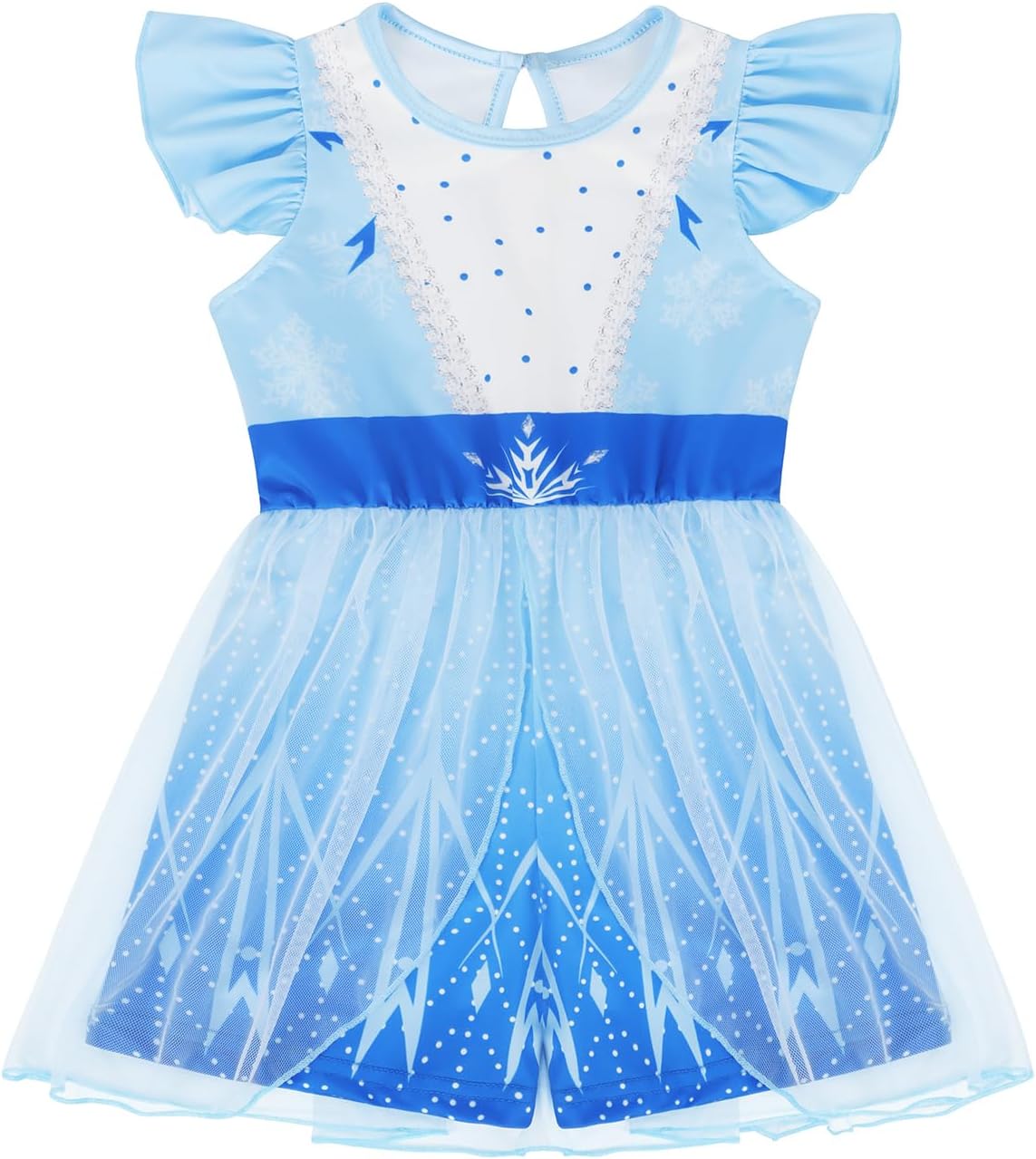Cotrio Girls Princess Jumpsuit Toddler Romper with Tulle Skirt Overlay Kid Birthday Outfit One-piece Ruffle Tutu Jumpsuit