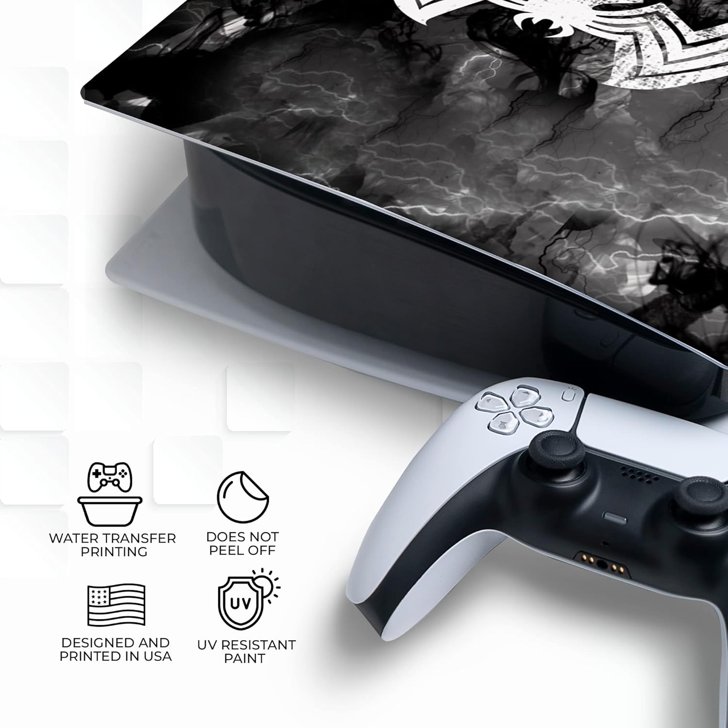 BCB Controllers Custom Console Face Plate Compatible with PS-5 Console | Console Cover for Play-Station 5 Console | Proudly Customized in USA with Permanent HYDRO-DIP Printing (NOT JUST A SKIN)