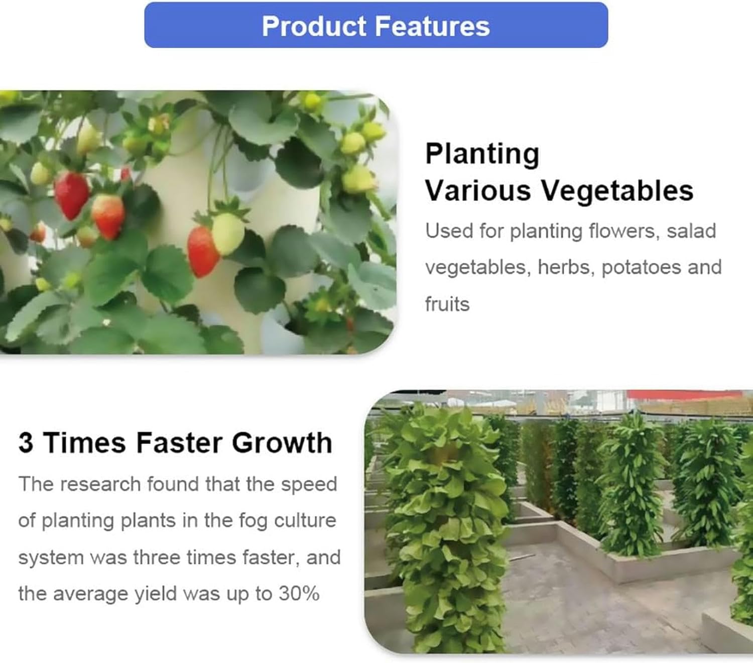 FLTRGO Hydroponics Growing System 32/48 Pods Vertical Hydroponics Tower Aeroponics Growing Kit, Smart Garden Planter Herbs Germination Kit with Hydrating Pump, Adapter, Net Pots